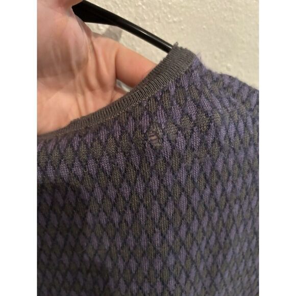 Burberry London Mens Medium Italy Purple Vest Wool Alpaca Flaws - Picture 4 of 11